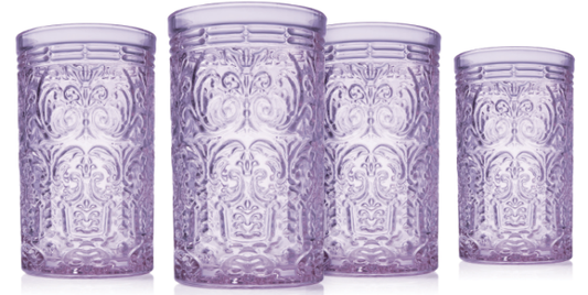 Crystal Highball Glasses- "Jax"- Lavender