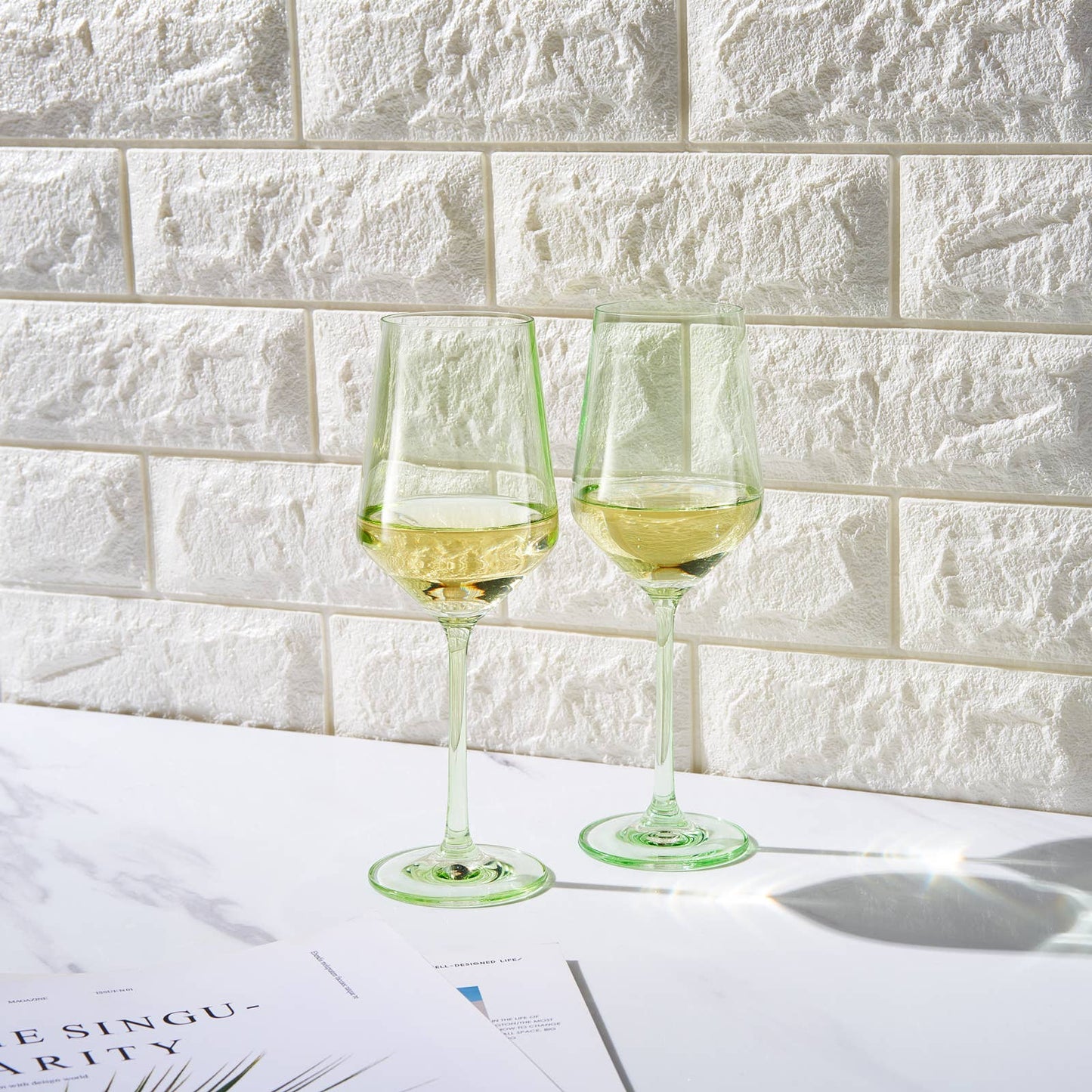Colored Crystal Wine Glass | Set of 2