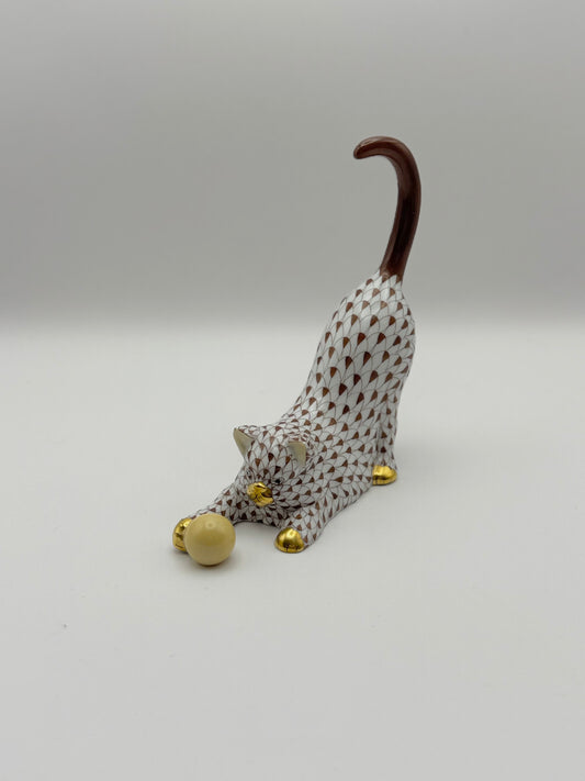 Chocolate Cat Playing w/Ball