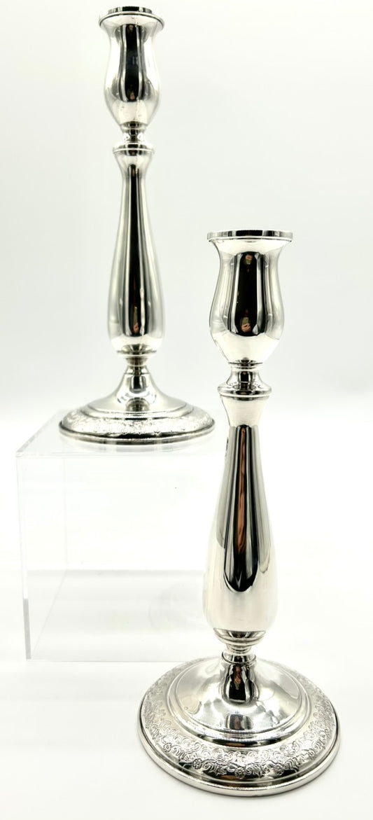 Sterling Silver Candlestick Pair - Empire - 9.5"