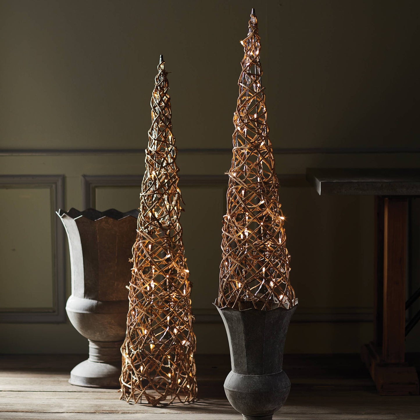 Night Sky LED Rattan Topiary
