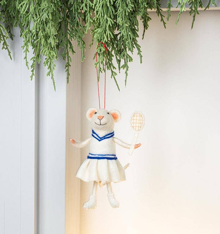 Tennis Mouse Ornament