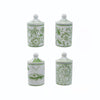 4.5" Green & White Spice Jar w/ Lid
