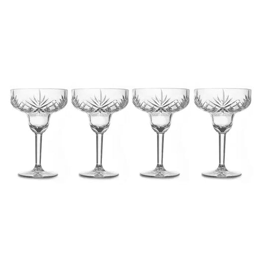 Set of Four Acrylic Margarita Glasses-Clear