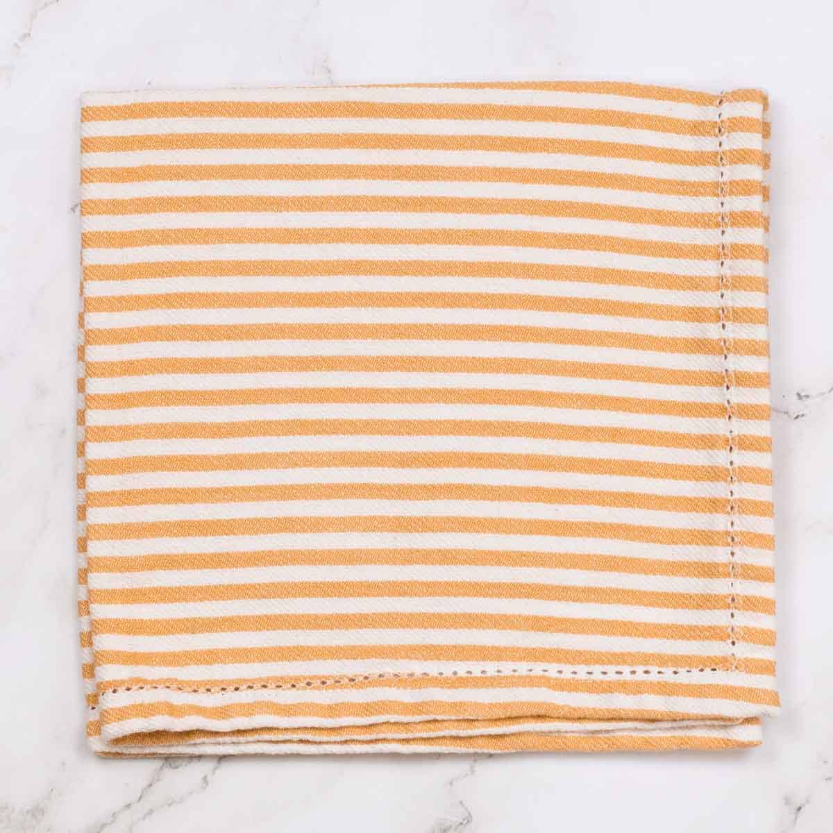Madison Stripe Napkin - Orange/White S/6