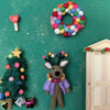 Handmade Felt Donner the Neon Reindeer Christmas Decoration
