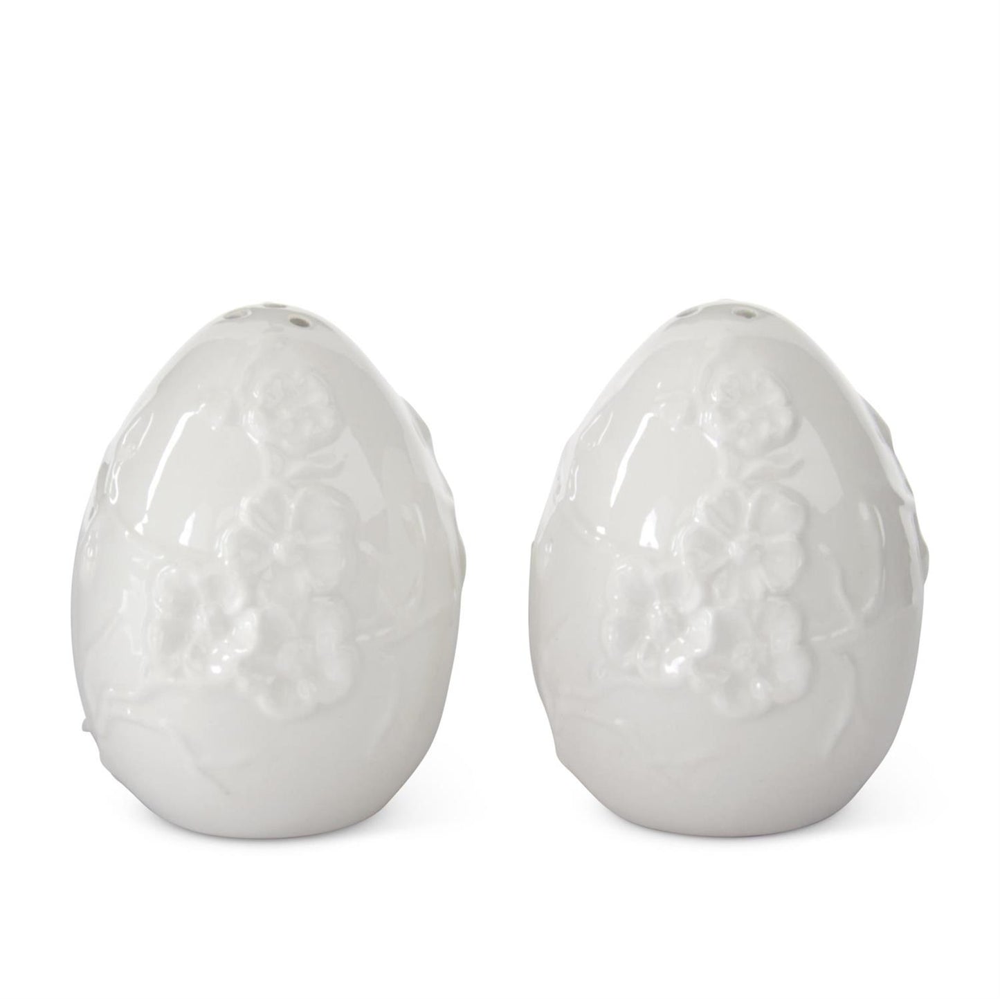 Flower Embossed Egg S/P Shaker Set