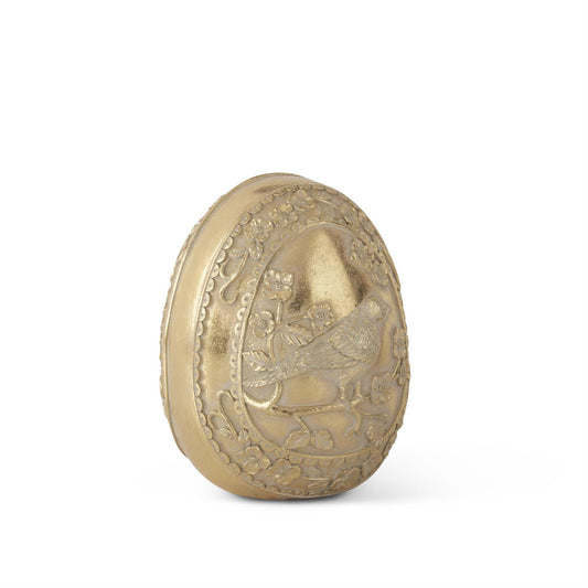 6.25" Gold Bird Embossed Egg