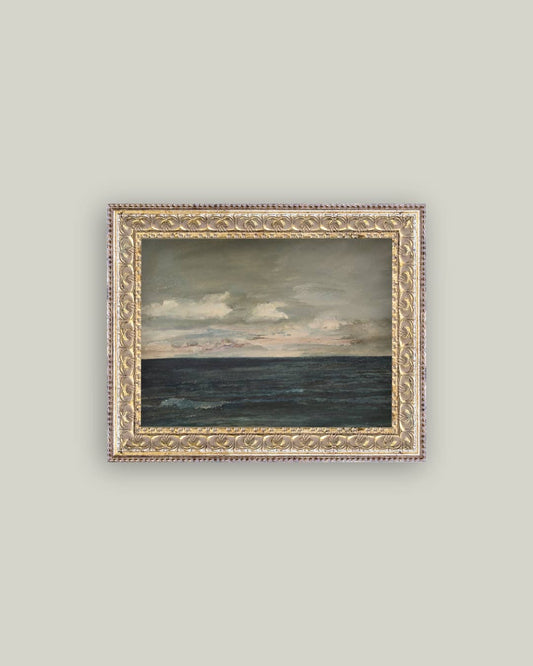 Ocean View Framed Antique Art: 10x8