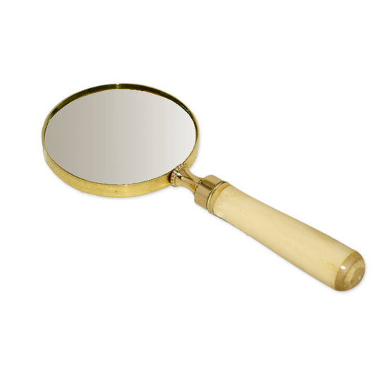 8" Brass Magnifier w/ White Bone Handle