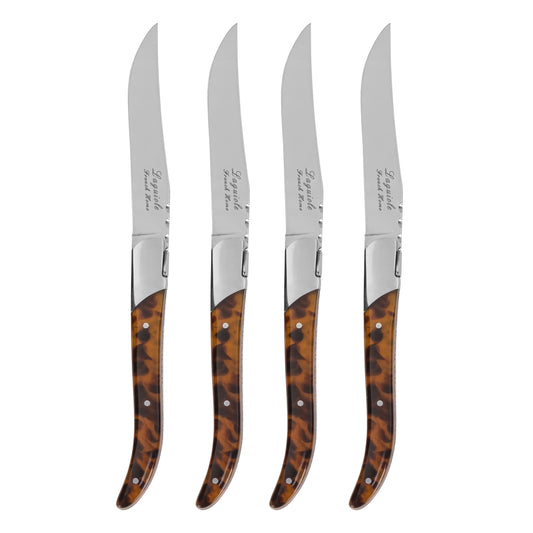 Tortoise Shell 4-Piece Laguiole Steak Knife Set