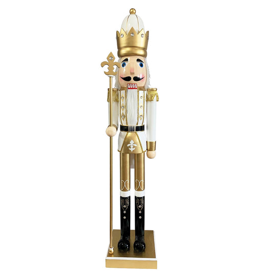 60" White & Gold Nutcracker