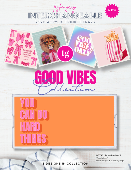 5.5x11 GOOD VIBES trinket tray insert set of 5