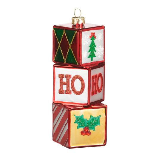 Vintage Christmas Block Ornament