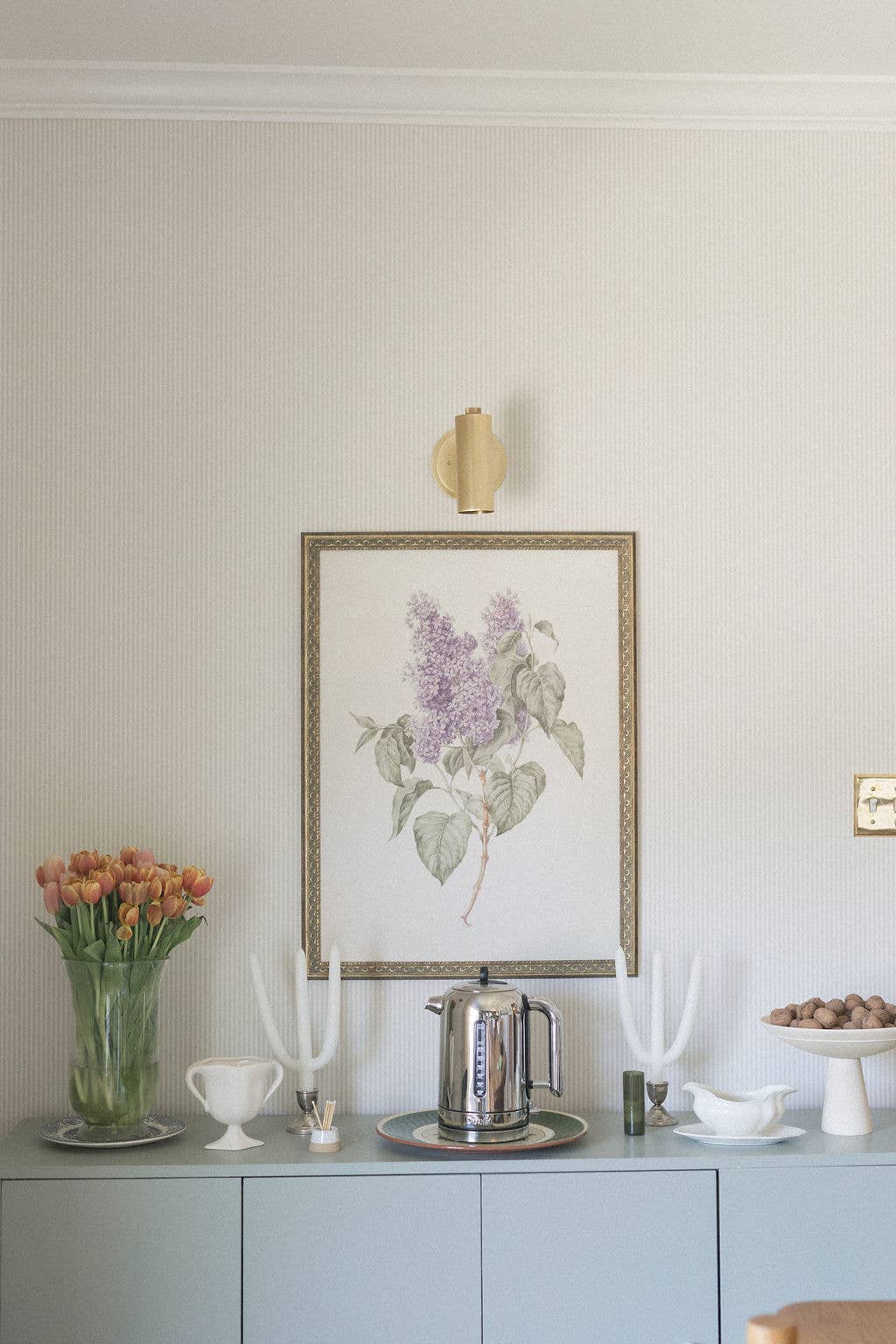 Lilac Branch Framed Antique Art: 5x7