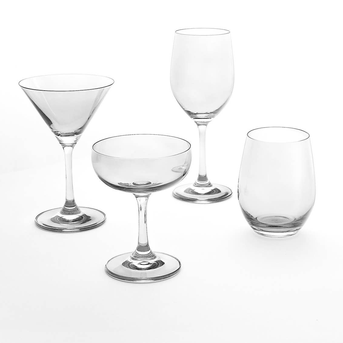 Set of Four Veneto White Wine Glasses: Ballet Pink