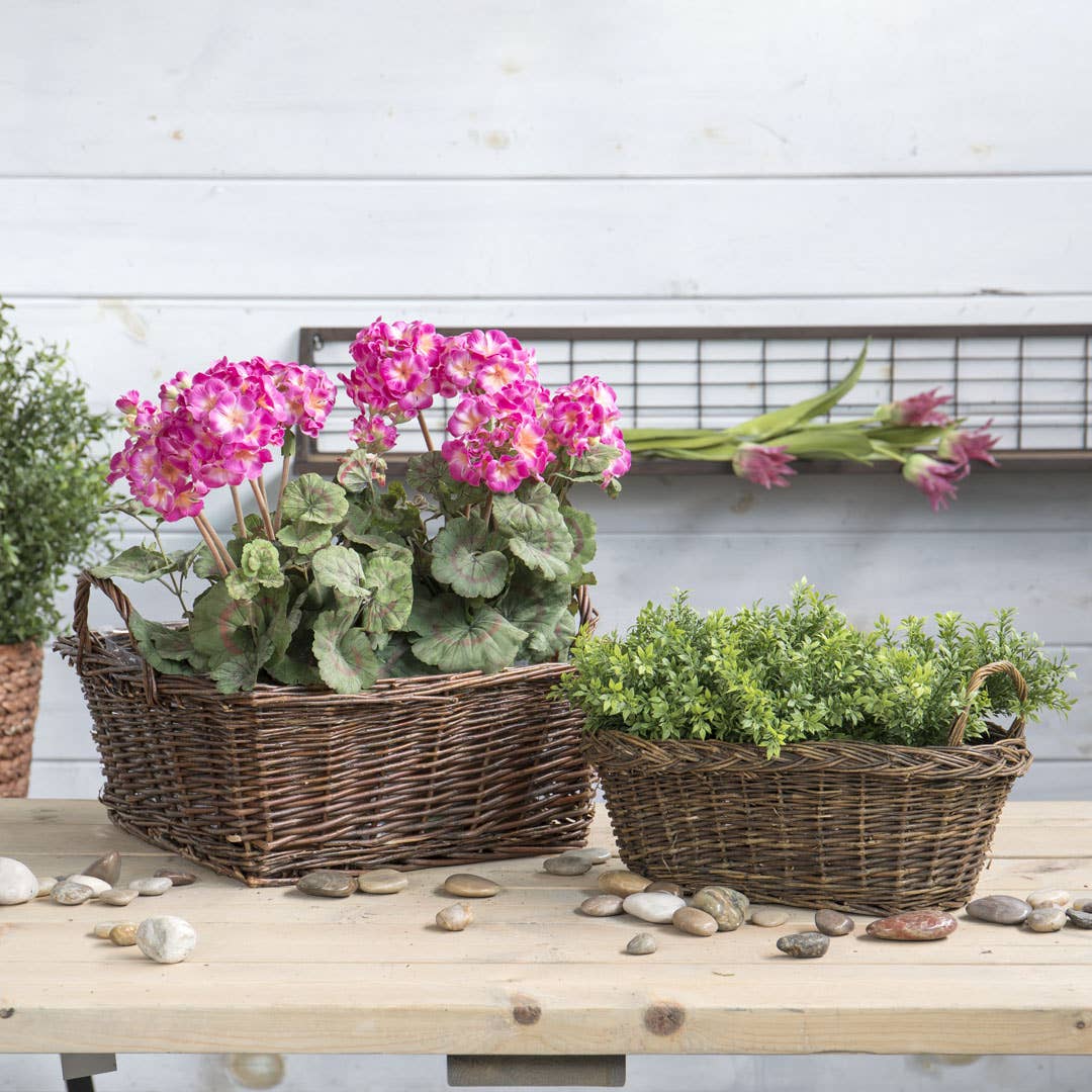 Oval Dark Brown Basket w/ Handles