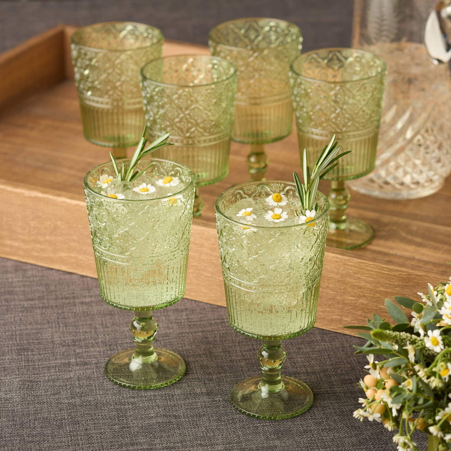 Victoria Green Acrylic Goblet, S/6