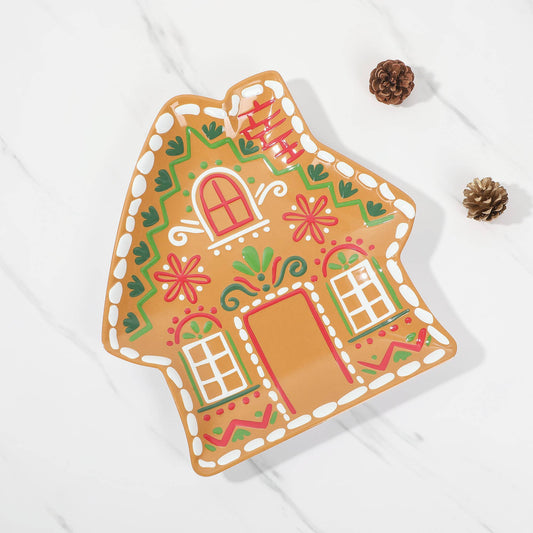 14" Gingerbread House Melamine Platter
