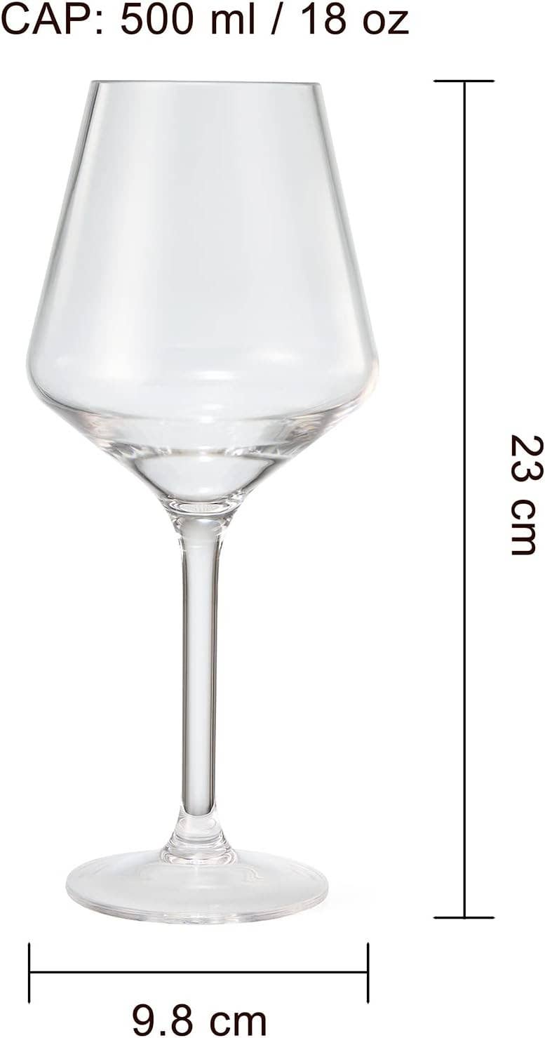 Unbreakable Stemmed Tritan Wine Glasses Set of 8