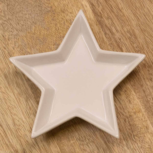 Star Shaped Tidbit Dish - White