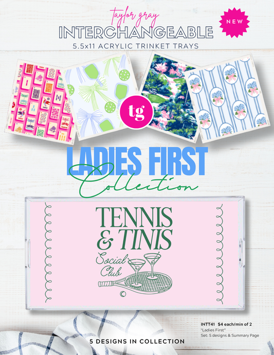 5.5x11 LADIES FIRST trinket tray insert set of 5