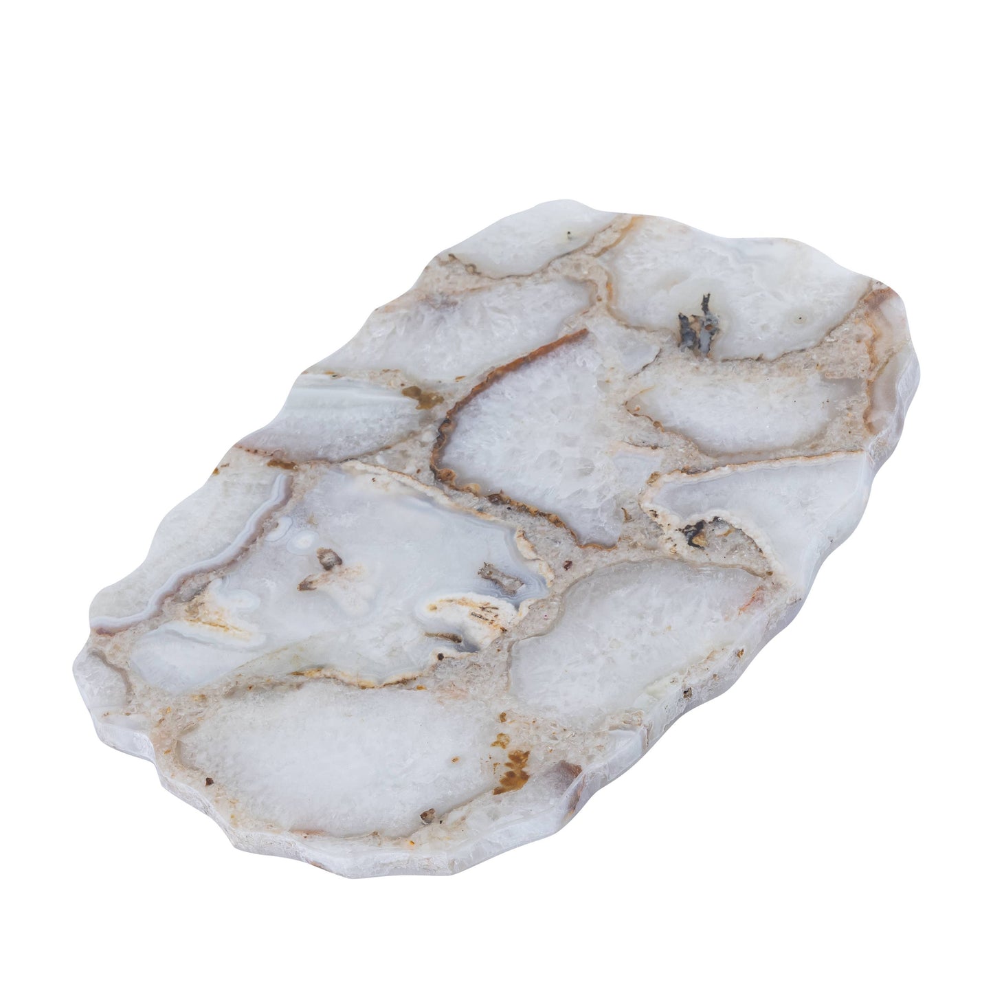 Medium White Natural Stone Agate Platter