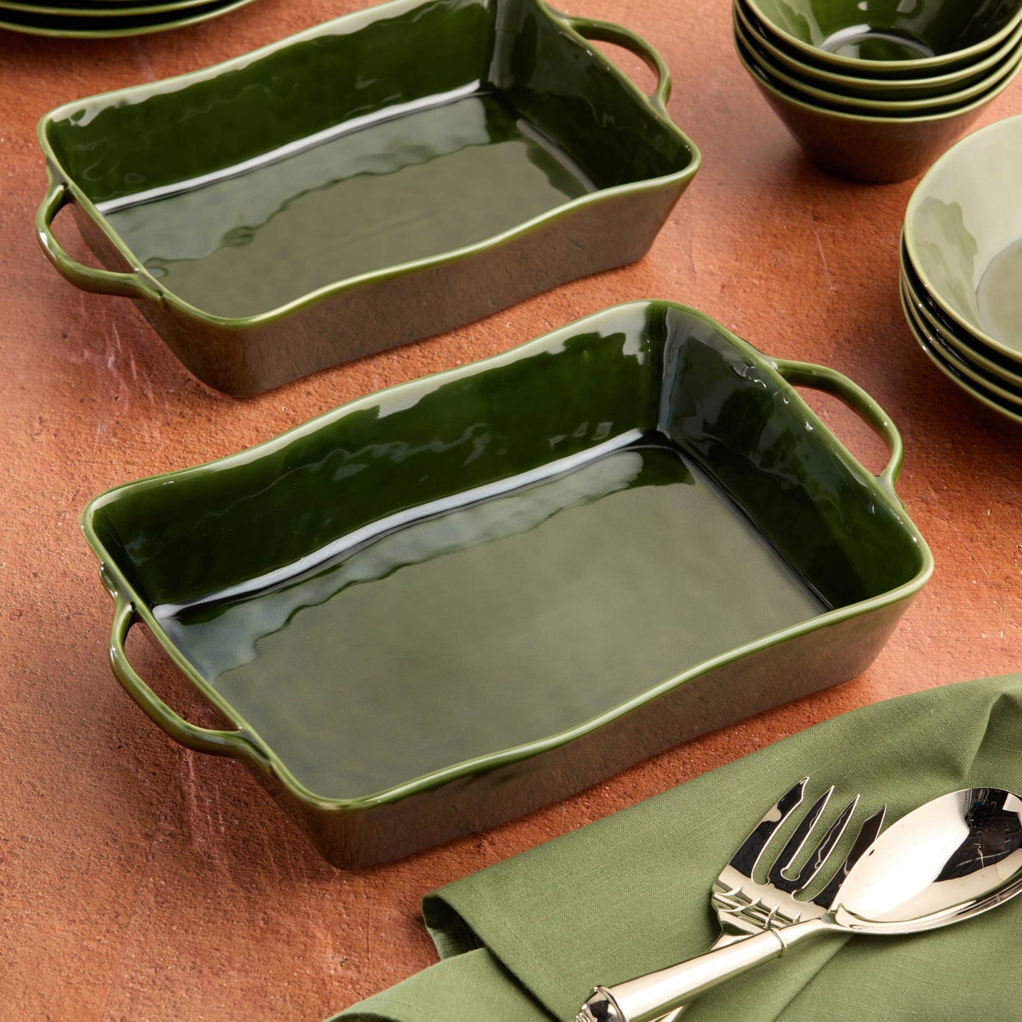 Harvest Fields Large Rectangular Baker