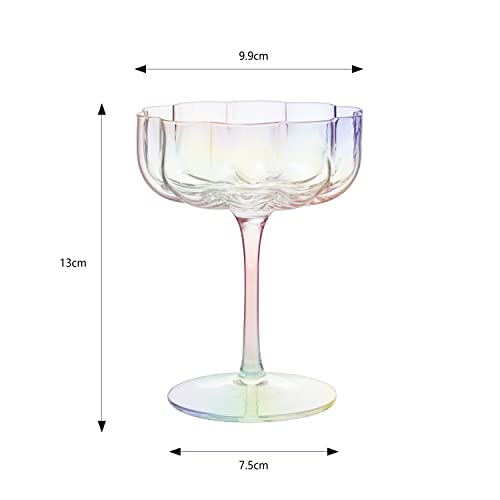 Iridescent Flower Coupes S/2