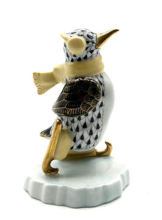 Ice Skating Penguin - Black/Gold