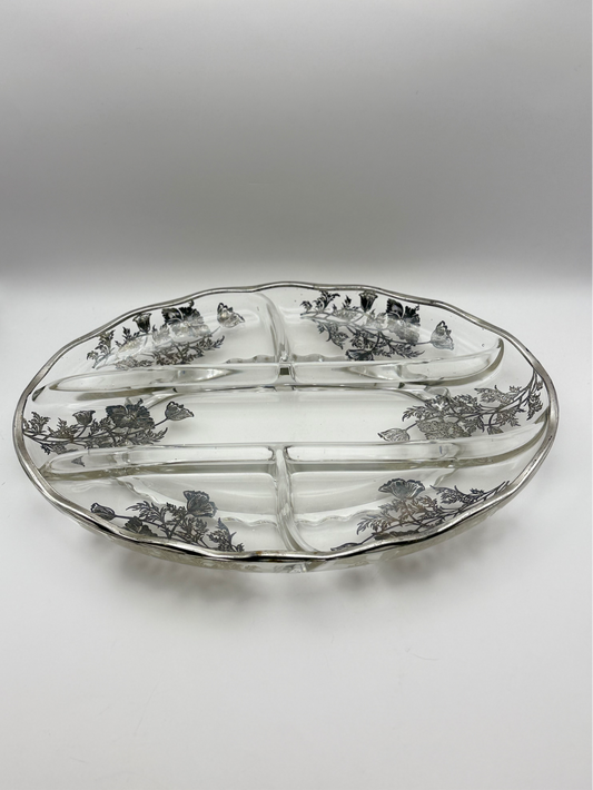 Sterling Overlay 13” Relish Dish