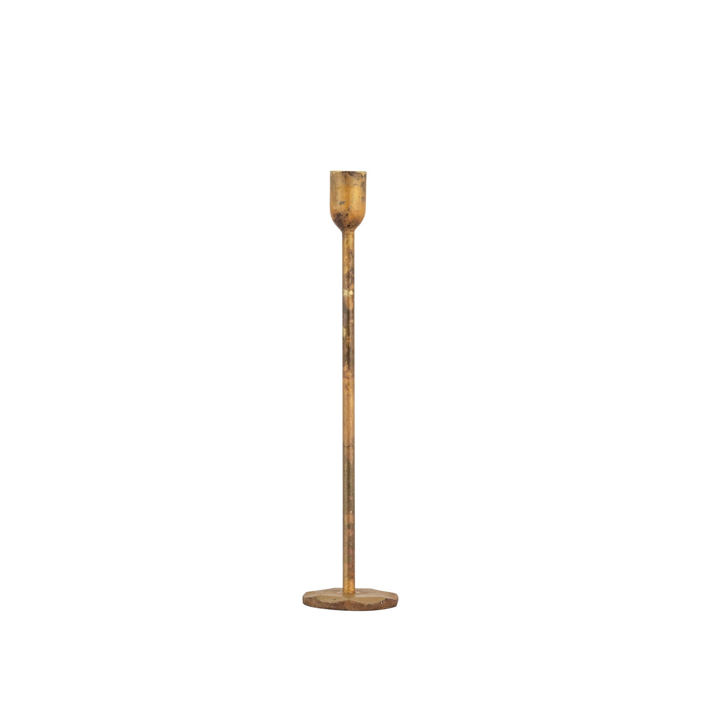 Candle Holder H 10.25" x Dia 2.25" Old Brass: OLD BRASS / IRON