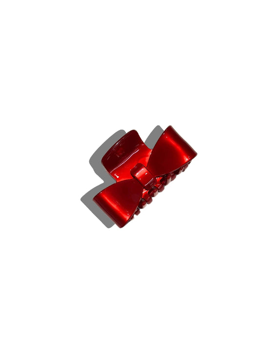 Classic Bow Acetate Claw Hair Clip | Eco-Friendly: Red