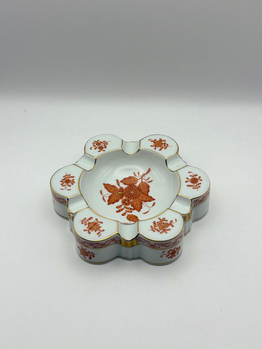 Rust Chinese Bouquet Ashtray