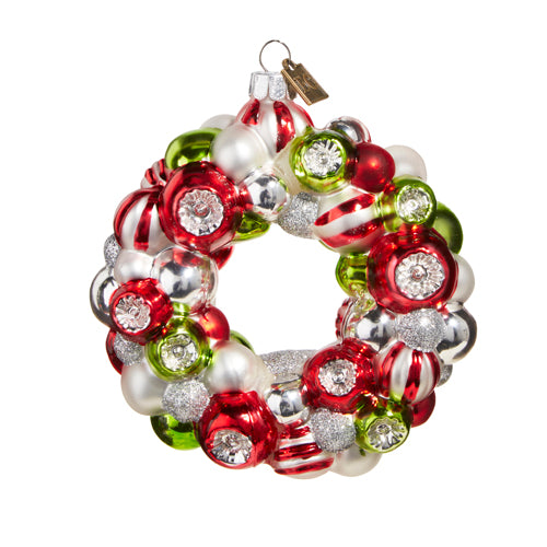 Red, Green & White Wreath Ornament