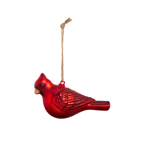 Glittered Cardinal Ornament - 4"