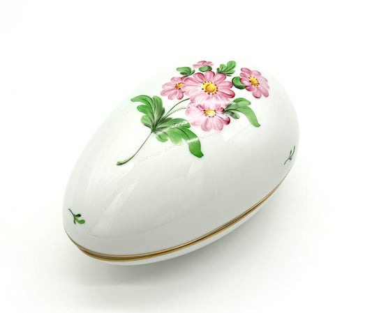 Herend Extra Large Egg Pink Flowers