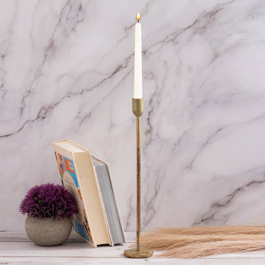 Candle Holder H 10.25" x Dia 2.25" Old Brass: OLD BRASS / IRON