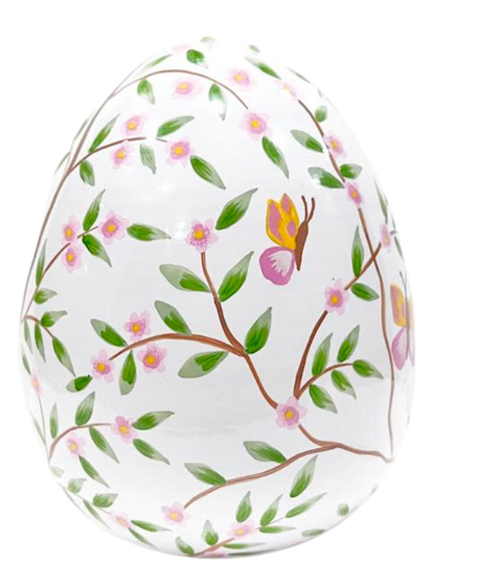 Pink Florals & Butterfly Egg: 6"