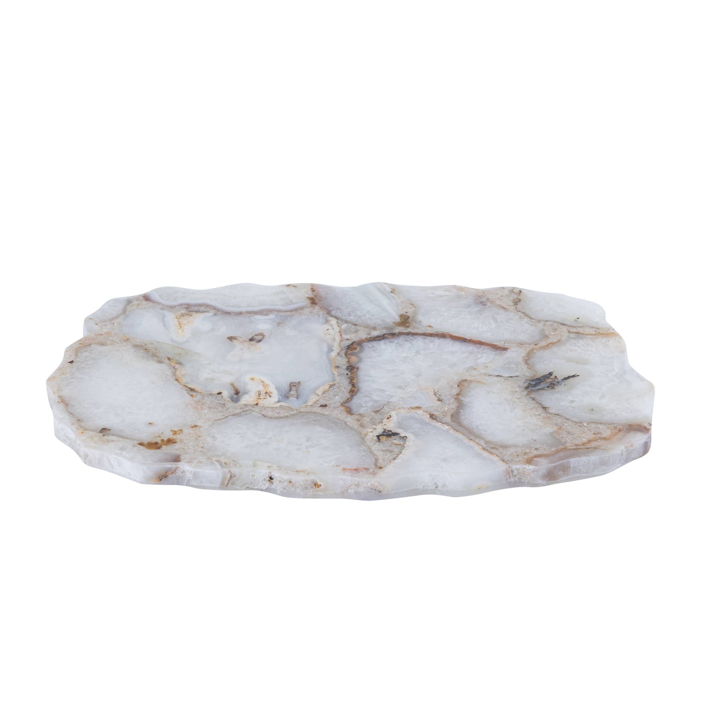 Medium White Natural Stone Agate Platter