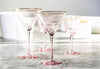 Pink Art Deco Glass Gold Rim, S/2