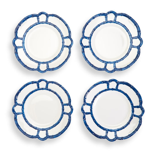 Melamine Dinner Plates-"Bamboo Touch" Blue S/4