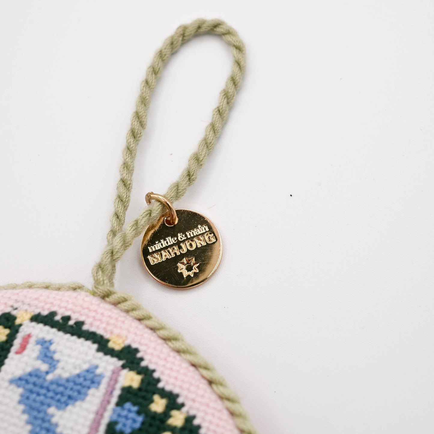 Mahjong Needlepoint Pillow Pendant