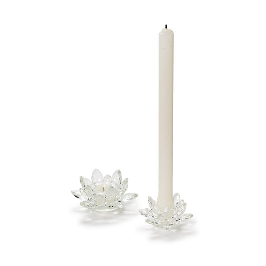 Large Lotus Flower Crystal Candleholder