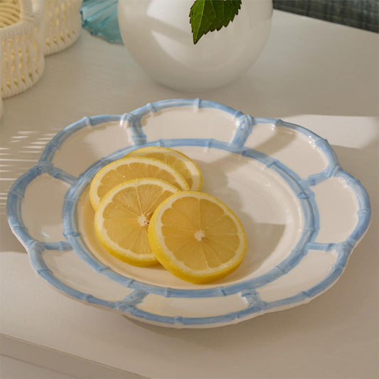 French Blue Melamine Salad Plate - Bamboo S/4