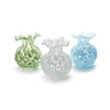 Ruffled Edge Spotted Vase Assorted 3 Colors: White, Blue, Green