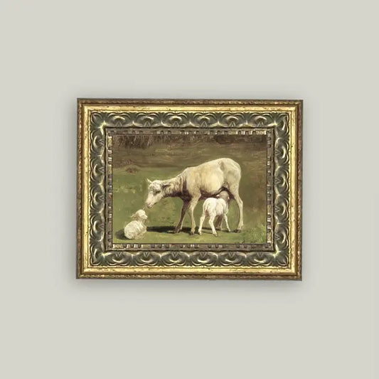 Ewe & Two Lambs - 7x5