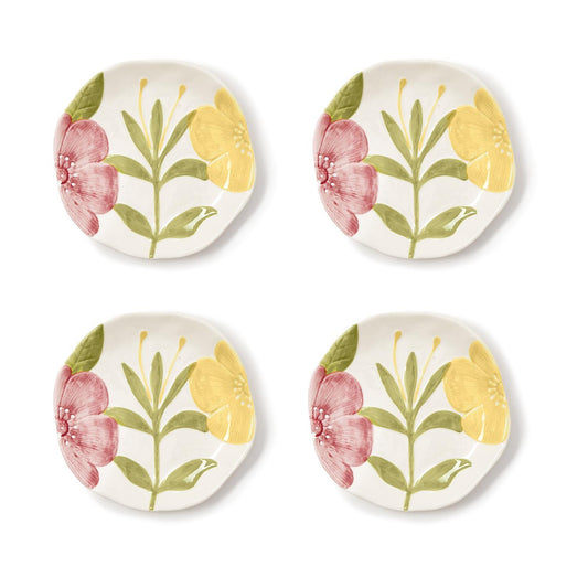 Floral Tidbit Plate, Set of 4