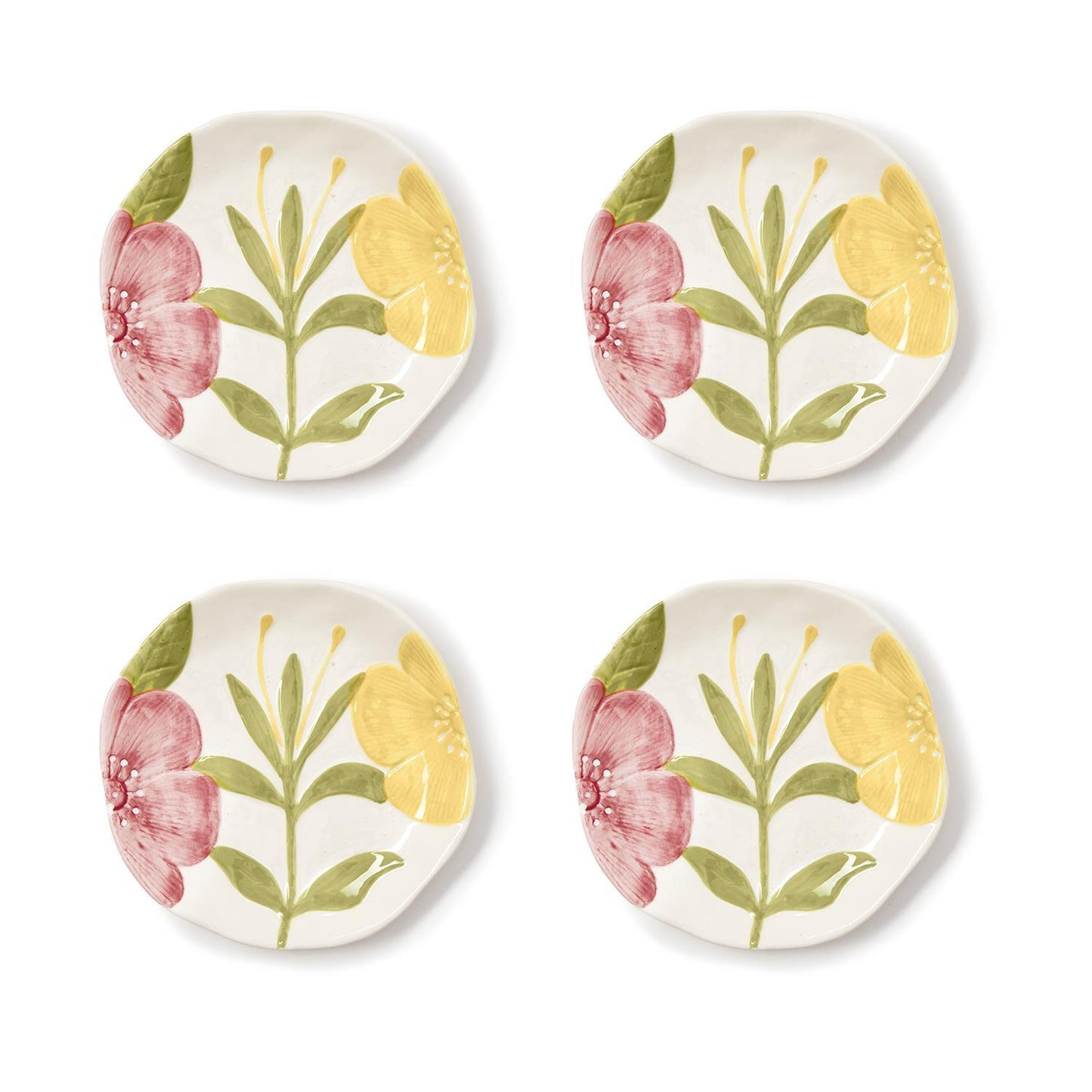 Floral Tidbit Plate, Set of 4