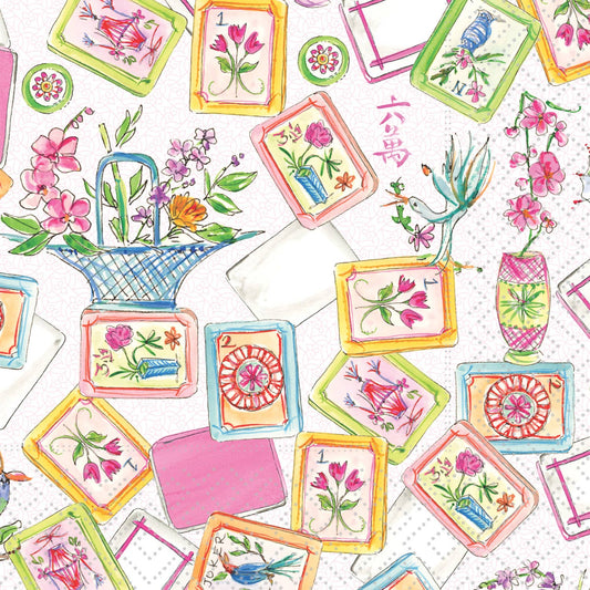 Paper Cocktail Napkins - Mahjong Allover 20Ct